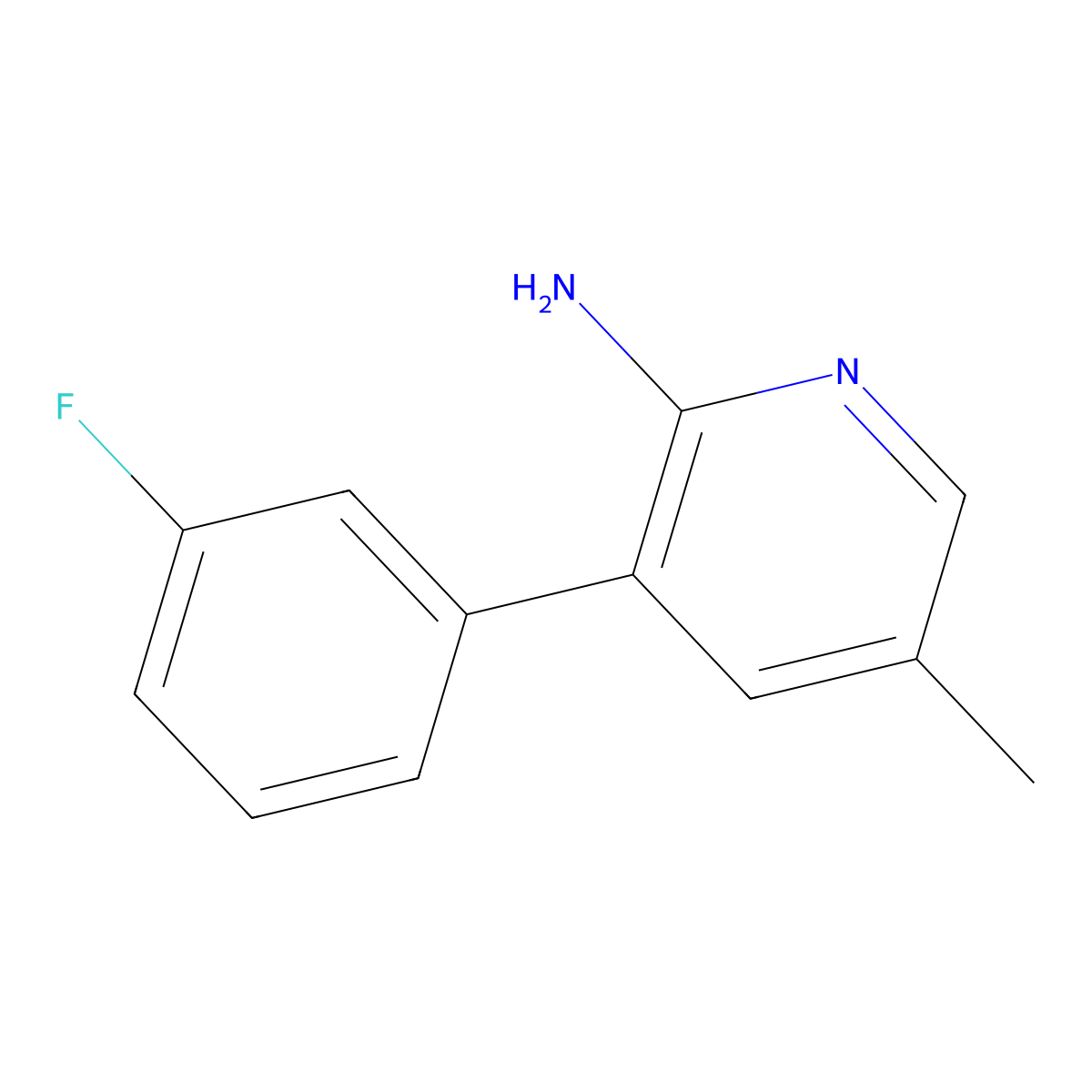 3-(3-Fluorophenyl)-5-methylpyridin-2-amine molecular structure, CAS 1214349-05-9