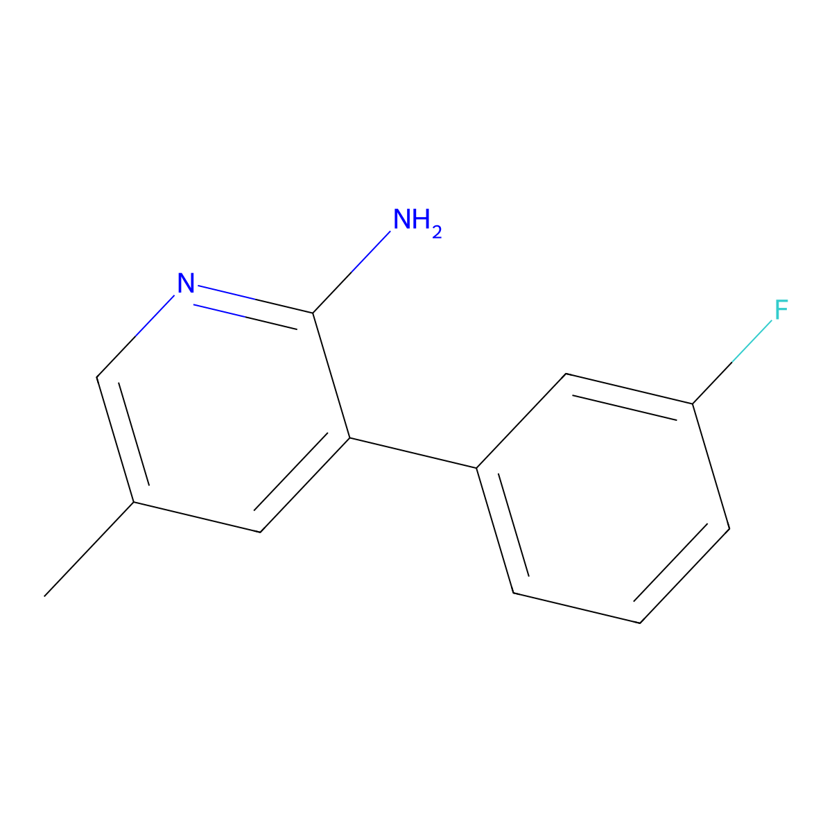 3-(3-Fluorophenyl)-5-methylpyridin-2-amine molecular structure, CAS 1214349-05-9