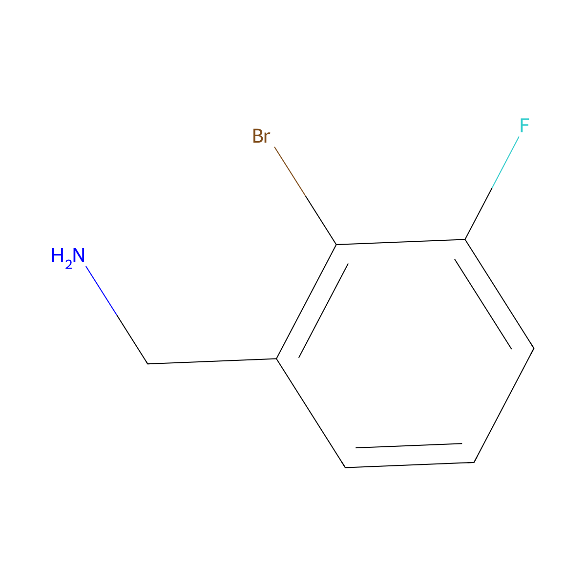 (2-Bromo-3-fluorophenyl)methanamine molecular structure, CAS 1214349-11-7