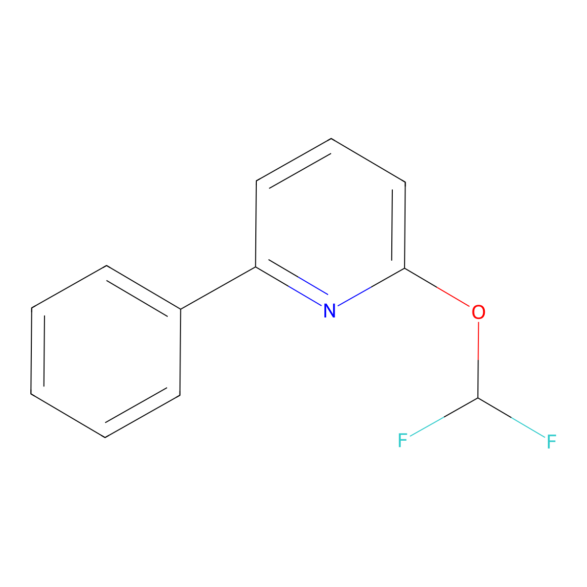 2-(Difluoromethoxy)-6-phenylpyridine molecular structure, CAS 1214349-23-1