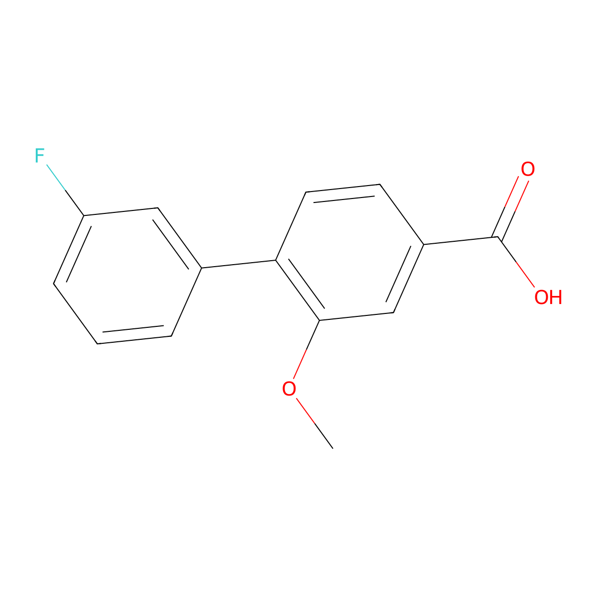 4-(3-Fluorophenyl)-3-methoxybenzoic acid molecular structure, CAS 1214349-25-3