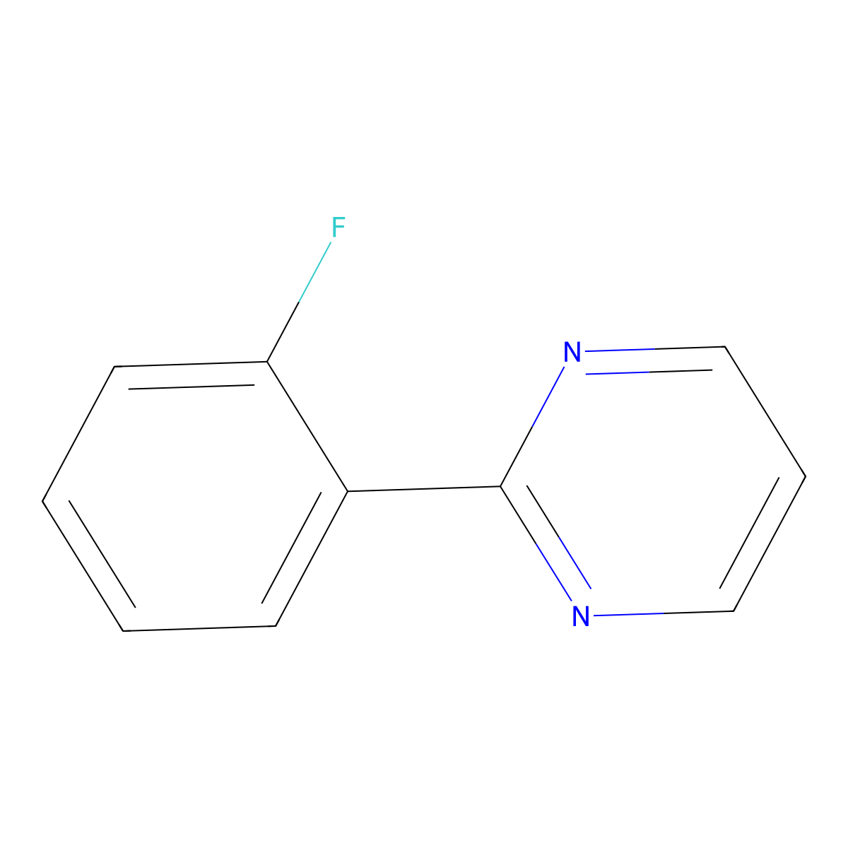 2-(2-Fluorophenyl)pyrimidine molecular structure, CAS 1214349-37-7