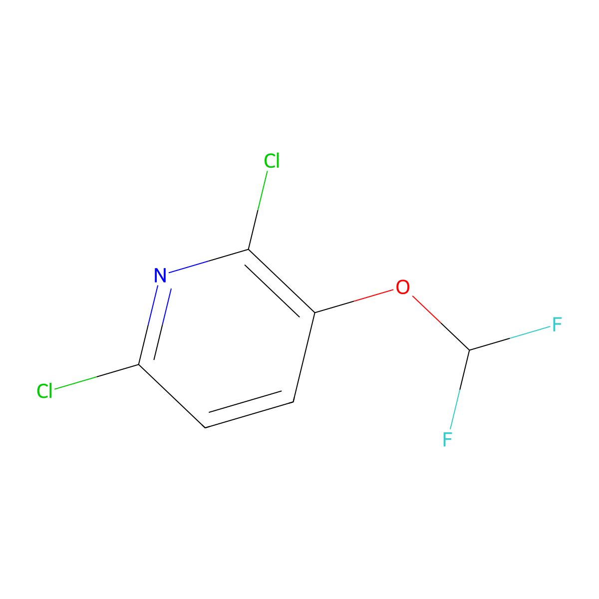 2,6-Dichloro-3-(difluoromethoxy)pyridine molecular structure, CAS 1214349-42-4