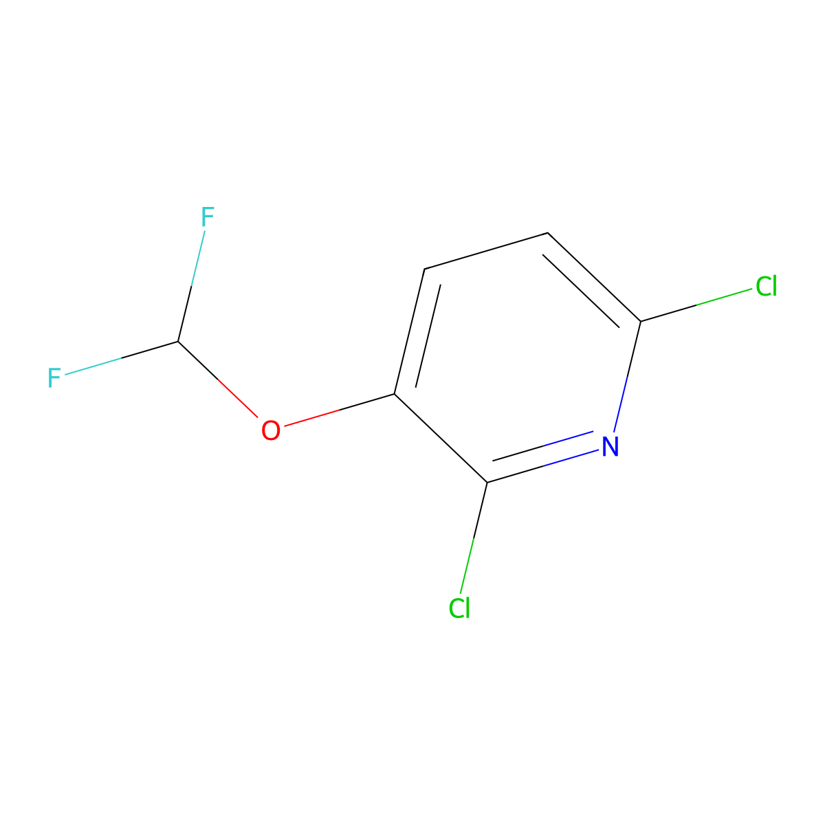 2,6-Dichloro-3-(difluoromethoxy)pyridine molecular structure, CAS 1214349-42-4