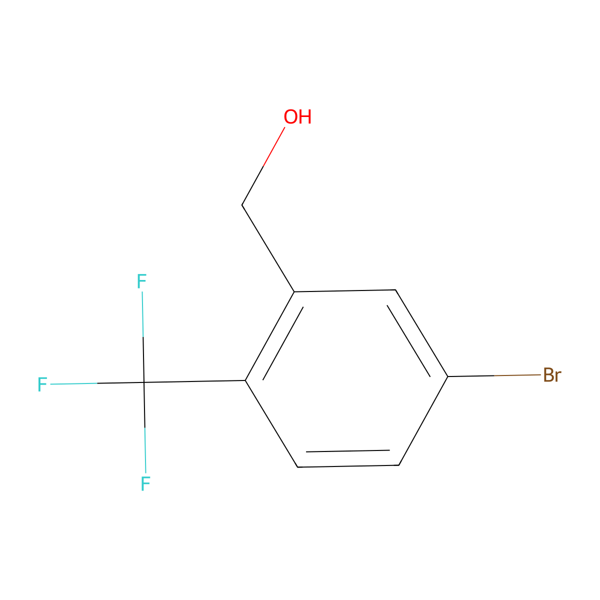 5-Bromo-2-(trifluoromethyl)benzyl alcohol molecular structure, CAS 1214349-54-8