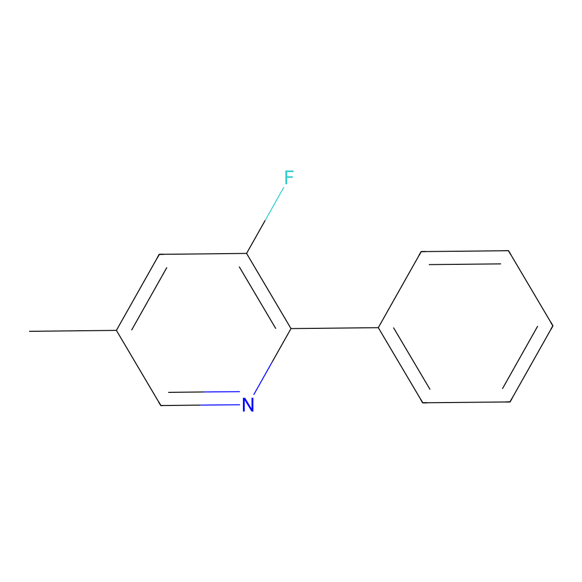 3-Fluoro-5-methyl-2-phenylpyridine molecular structure, CAS 1214349-55-9