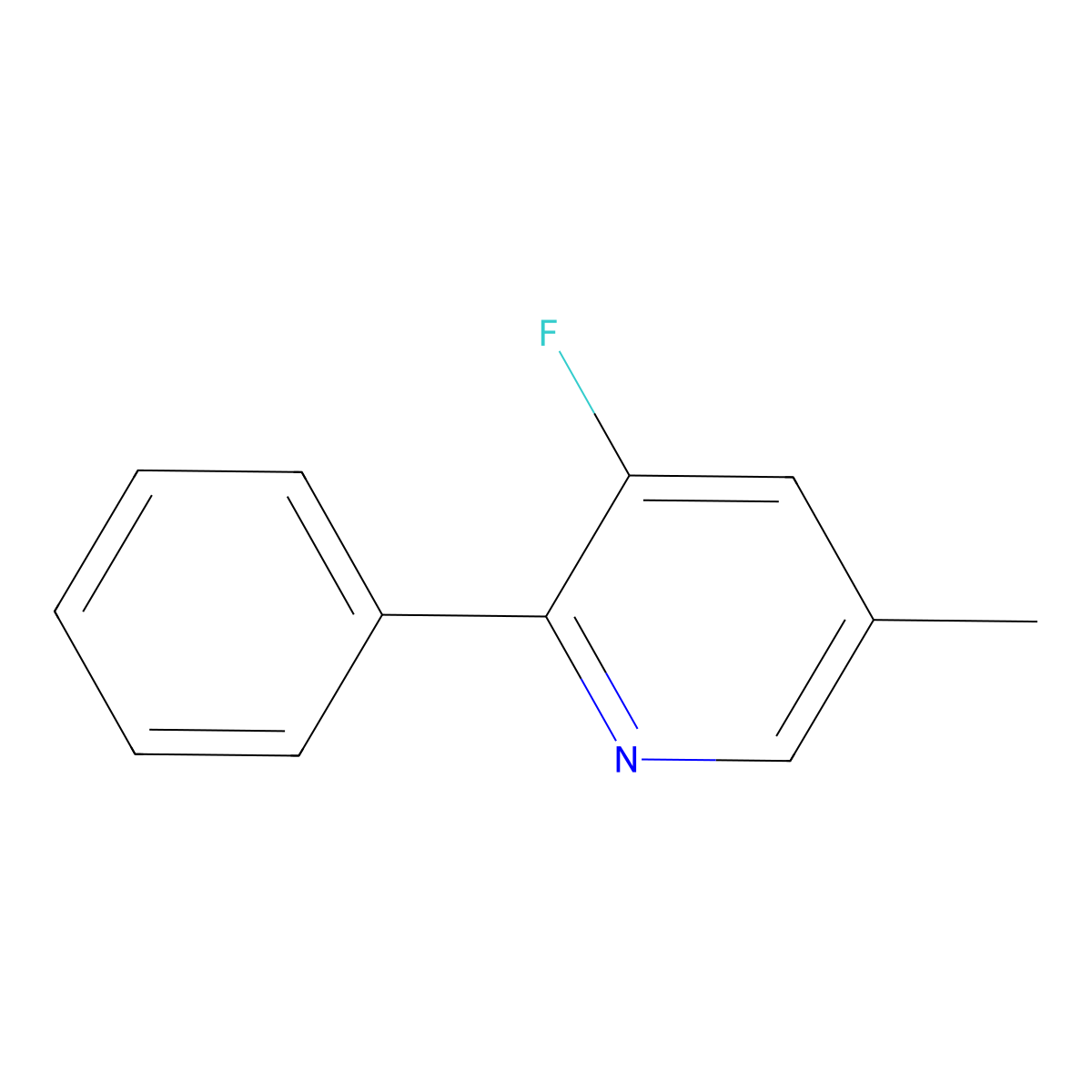 3-Fluoro-5-methyl-2-phenylpyridine molecular structure, CAS 1214349-55-9