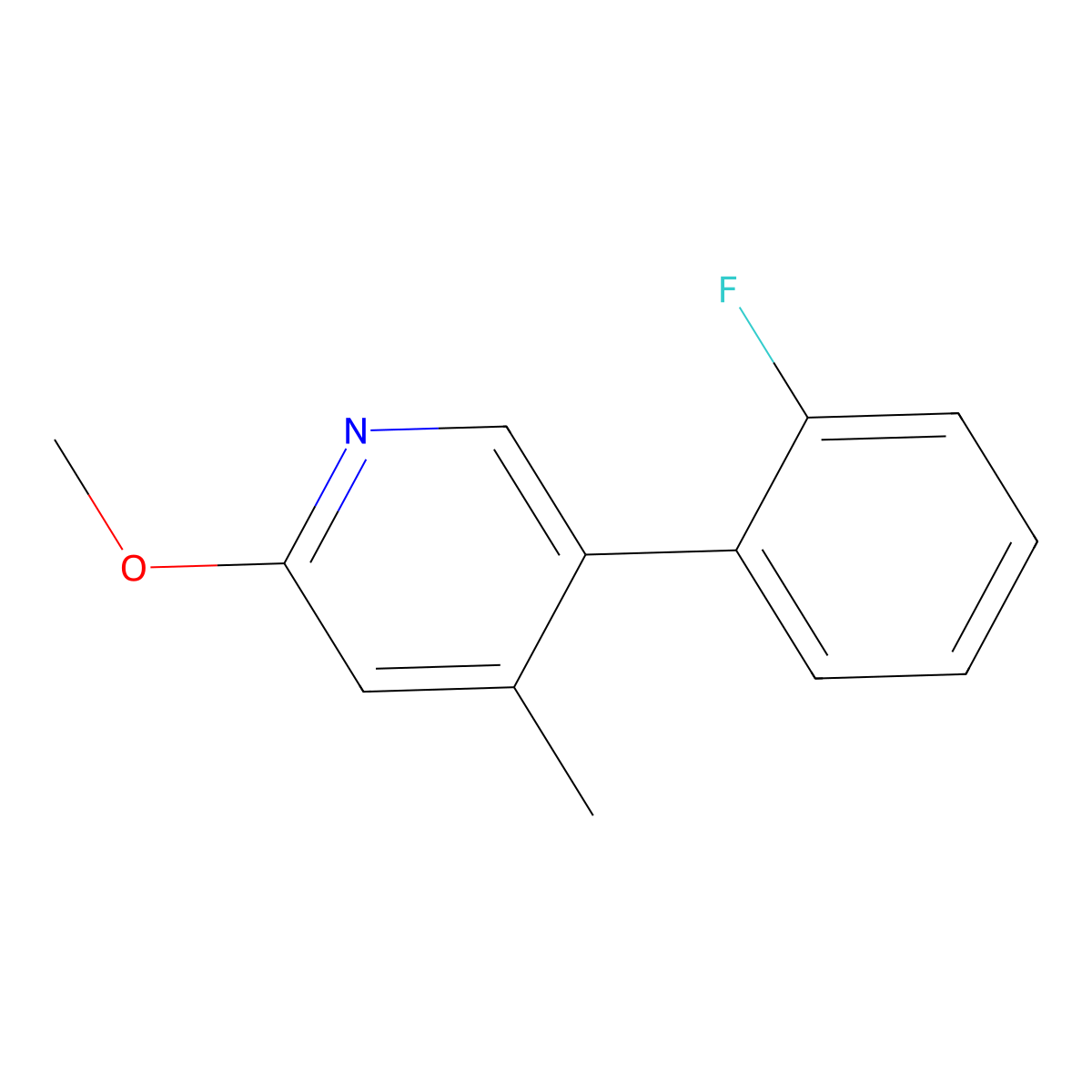 5-(2-Fluorophenyl)-2-methoxy-4-methylpyridine molecular structure, CAS 1214349-56-0