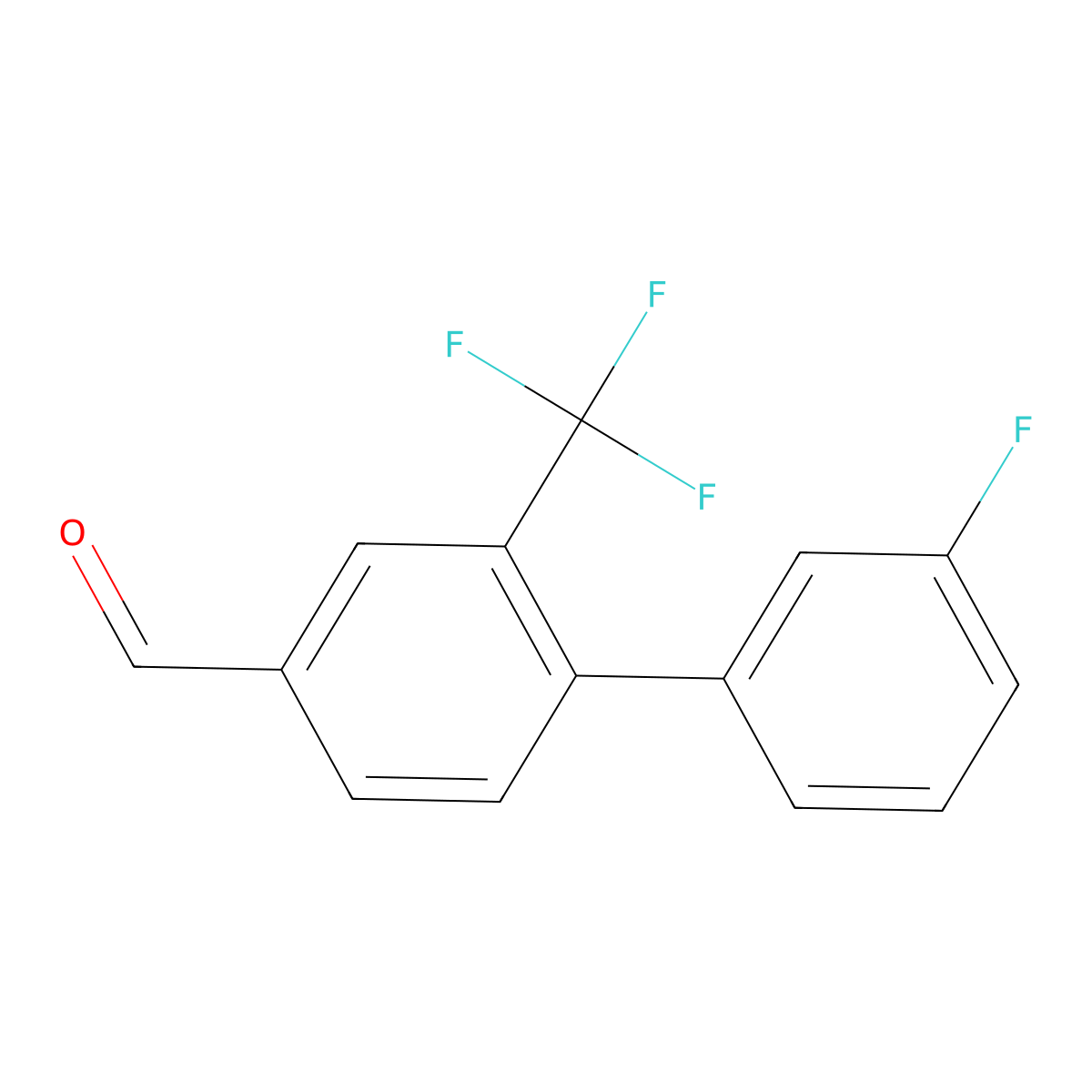 3'-Fluoro-2-(trifluoromethyl)-[1,1'-biphenyl]-4-carbaldehyde molecular structure, CAS 1214349-61-7