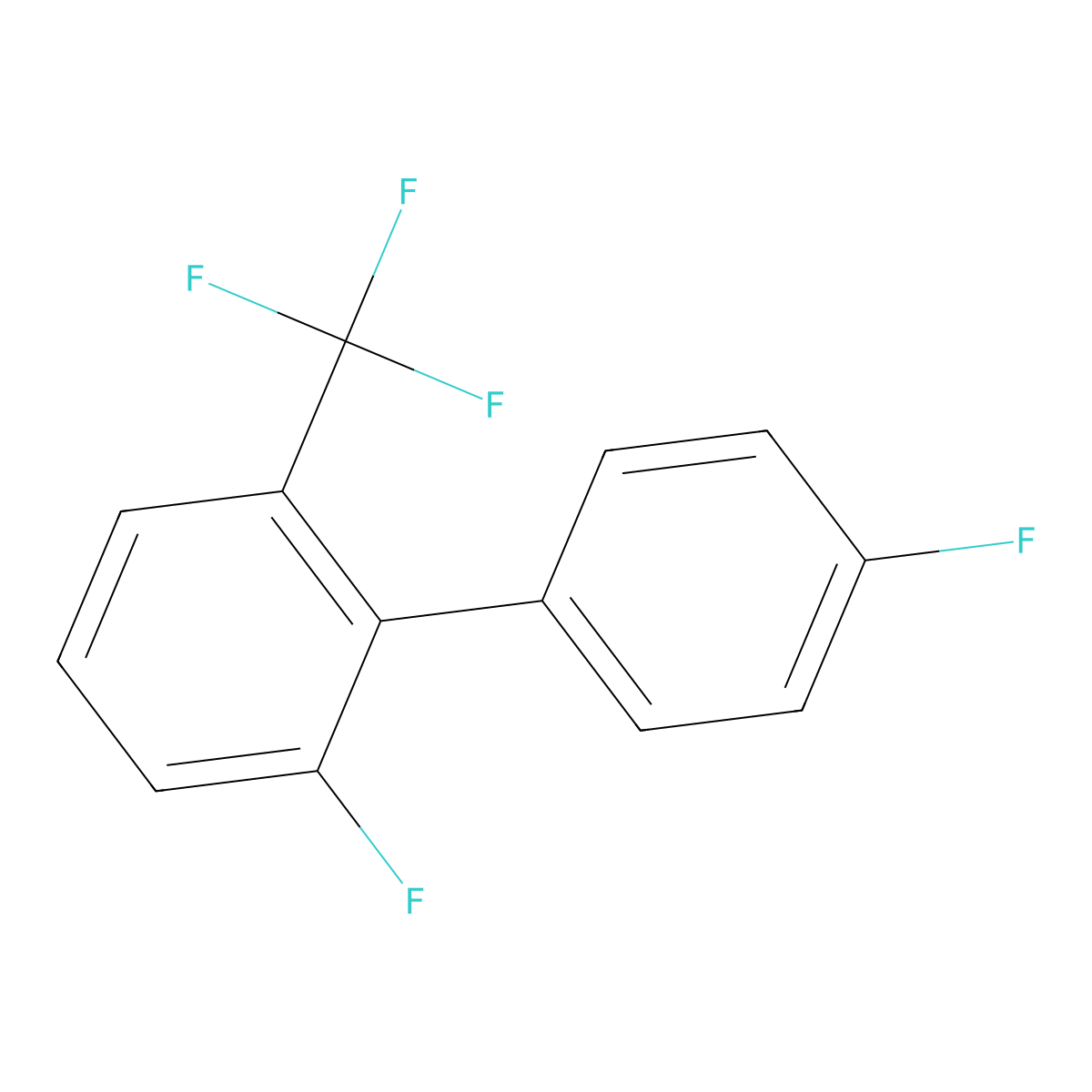 2,4'-Difluoro-6-(trifluoromethyl)-1,1'-biphenyl molecular structure, CAS 1214349-62-8