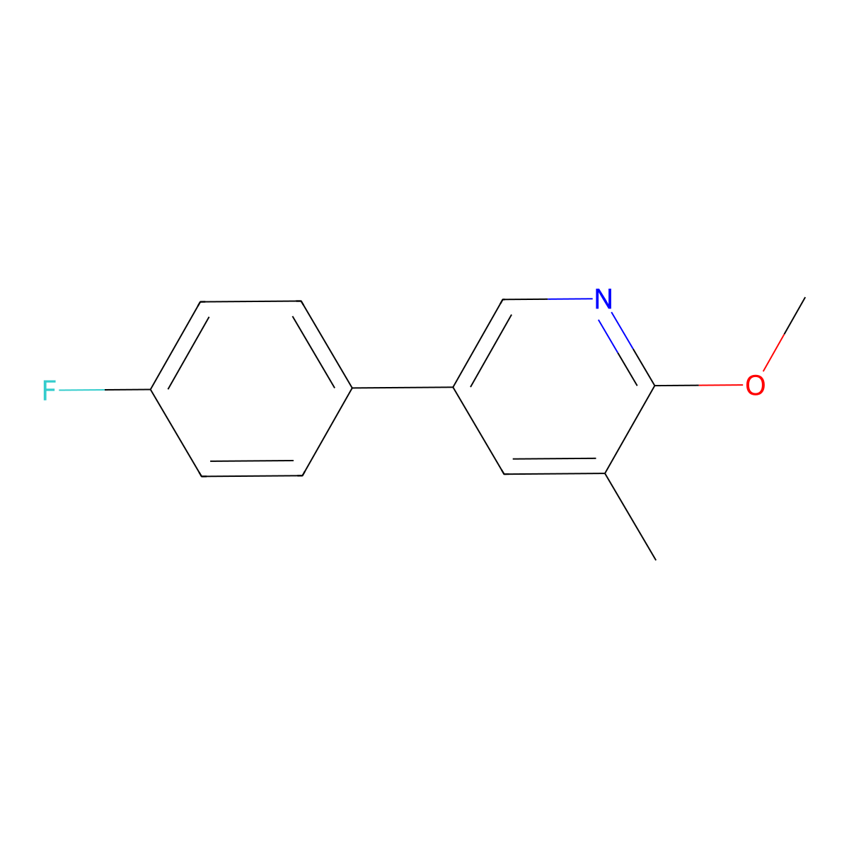 5-(4-Fluorophenyl)-2-methoxy-3-methylpyridine molecular structure, CAS 1214349-65-1
