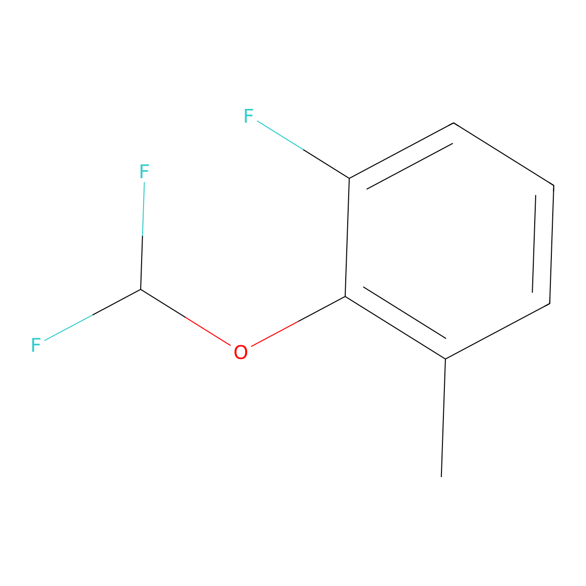 2-(Difluoromethoxy)-1-fluoro-3-methylbenzene molecular structure, CAS 1214349-66-2