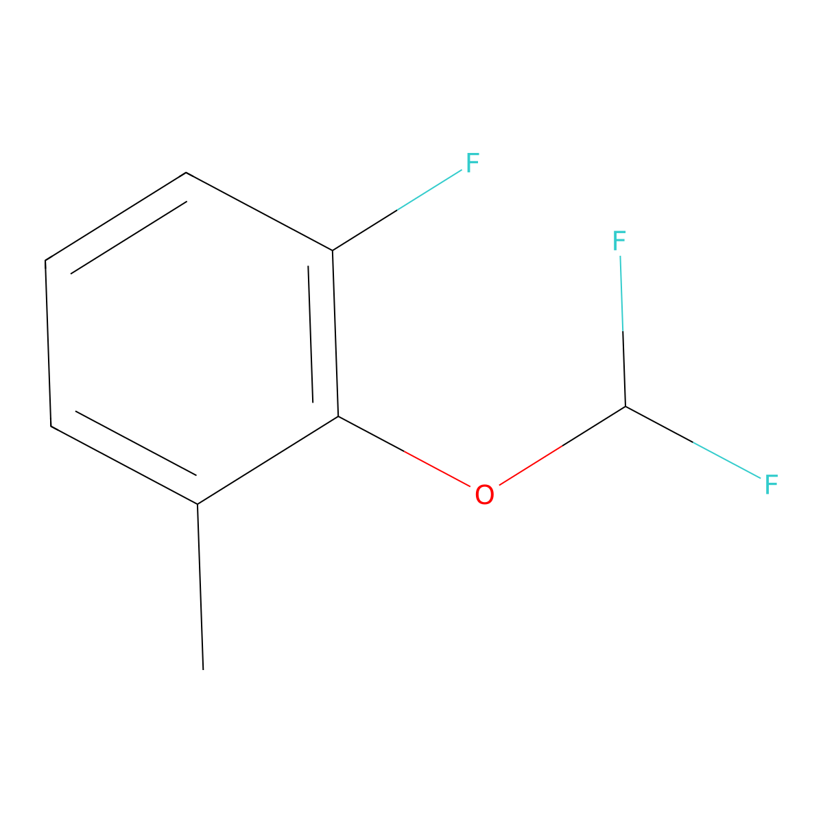 2-(Difluoromethoxy)-1-fluoro-3-methylbenzene molecular structure, CAS 1214349-66-2