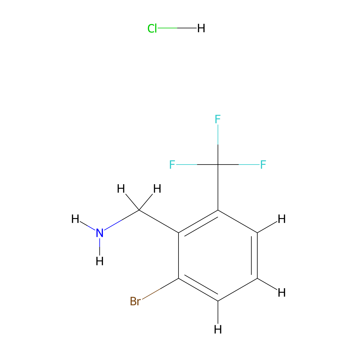 [2-Bromo-6-(trifluoromethyl)phenyl]methanamine hydrochloride molecular structure, CAS 1214349-67-3