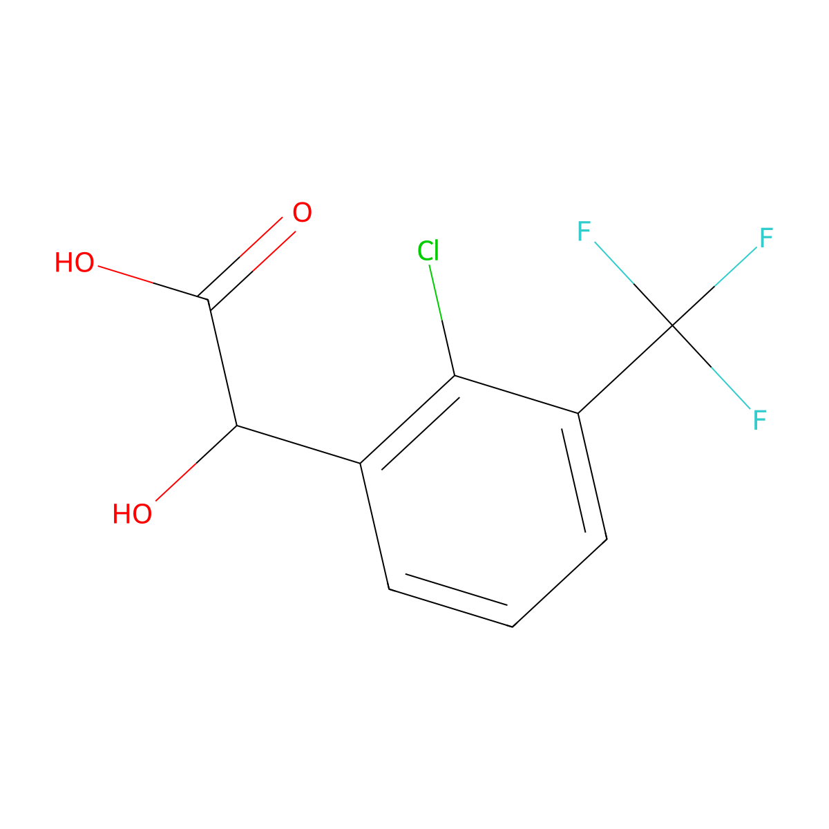 2-[2-Chloro-3-(trifluoromethyl)phenyl]-2-hydroxyacetic acid molecular structure, CAS 1214349-84-4