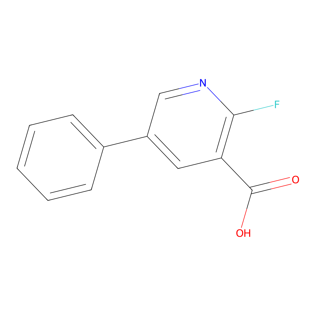 2-Fluoro-5-phenylpyridine-3-carboxylic acid molecular structure, CAS 1214349-86-6