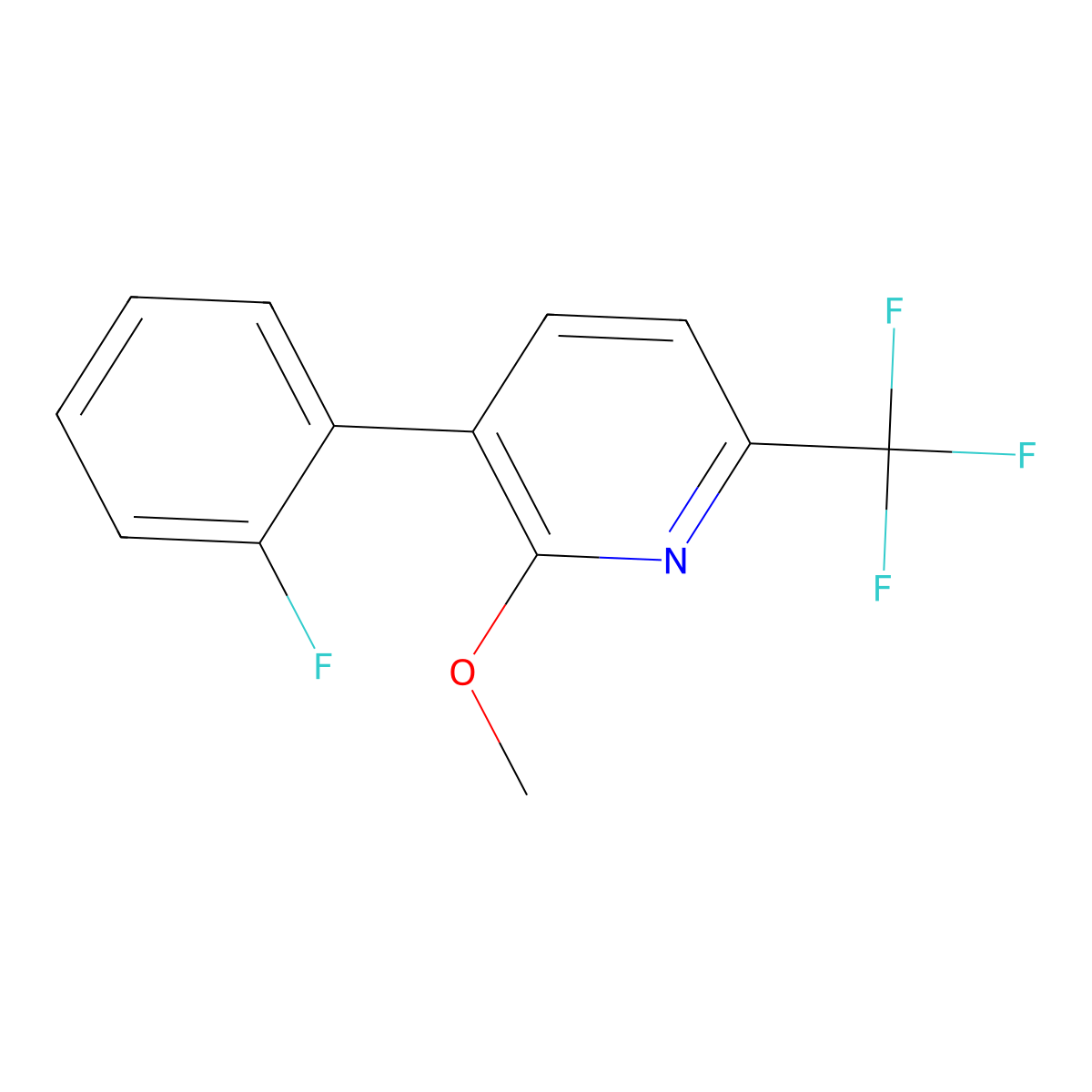 3-(2-Fluorophenyl)-2-methoxy-6-(trifluoromethyl)pyridine molecular structure, CAS 1214349-91-3