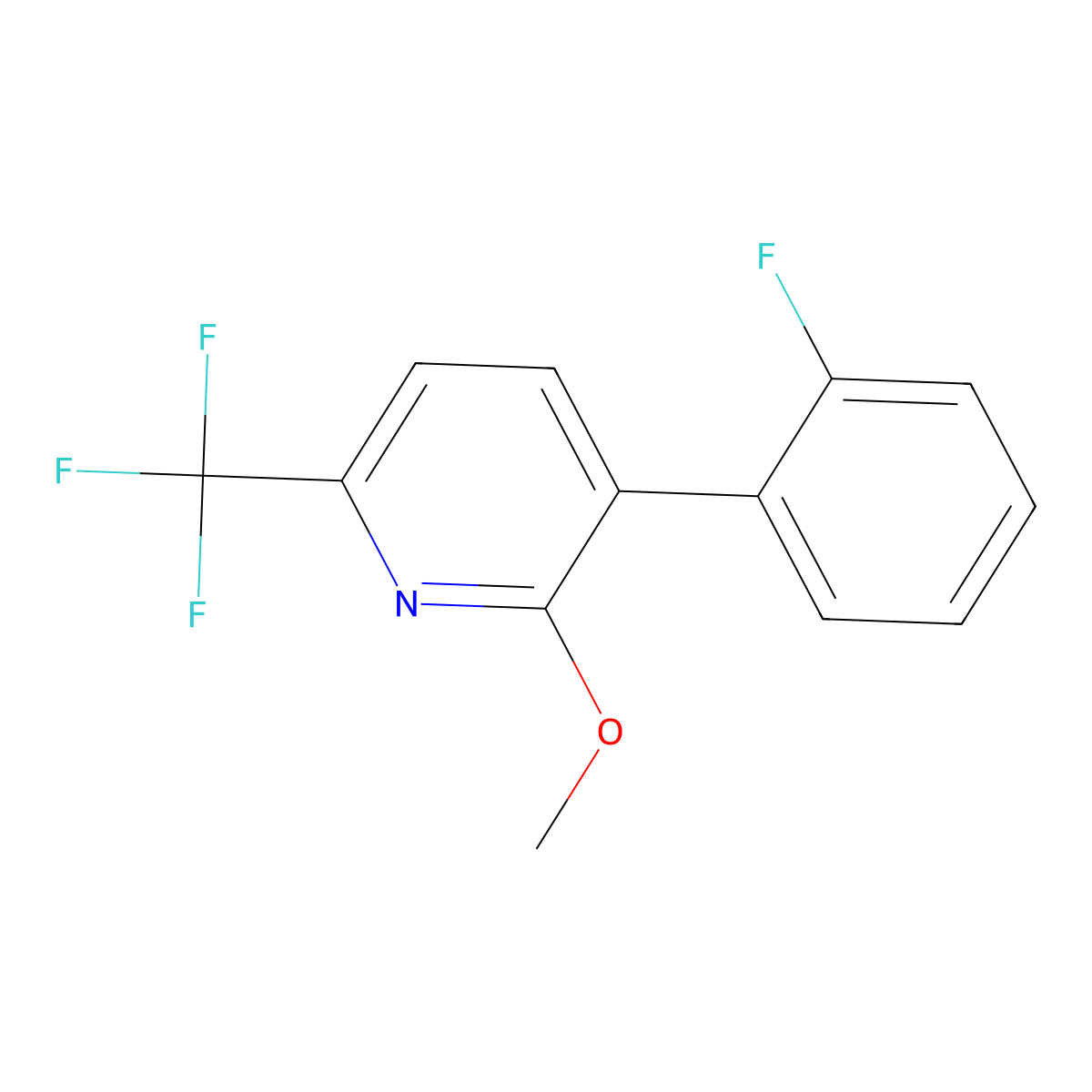 3-(2-Fluorophenyl)-2-methoxy-6-(trifluoromethyl)pyridine molecular structure, CAS 1214349-91-3