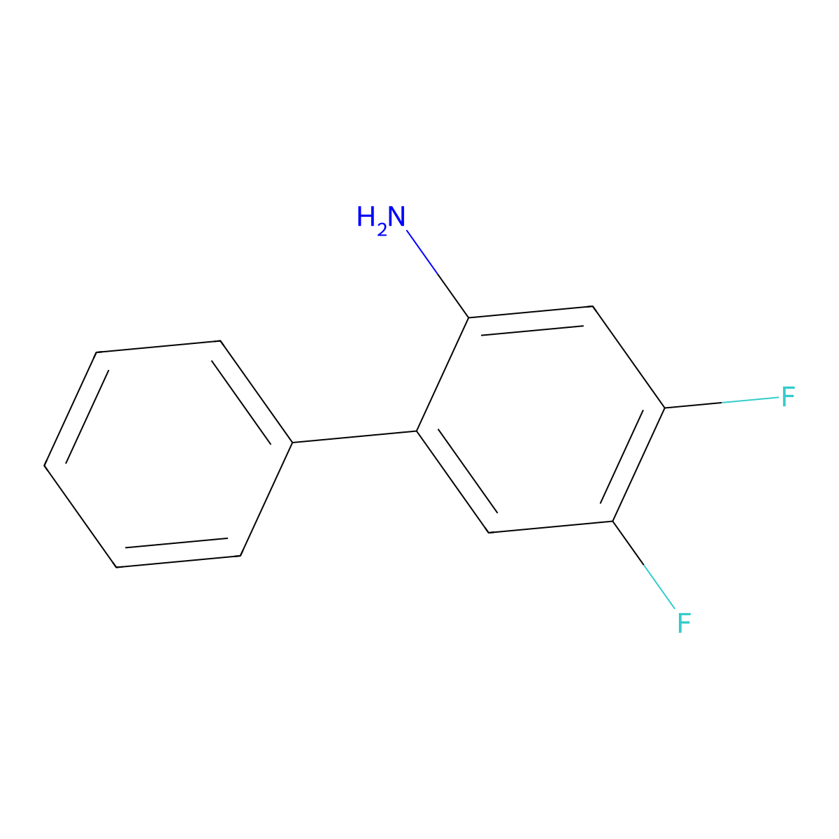 4,5-Difluoro-[1,1'-biphenyl]-2-amine molecular structure, CAS 1214350-21-6