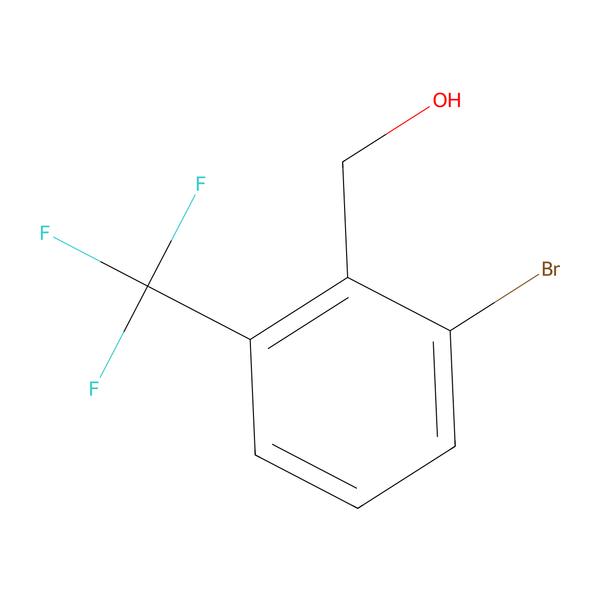 (2-Bromo-6-(trifluoromethyl)phenyl)methanol molecular structure, CAS 1214350-24-9