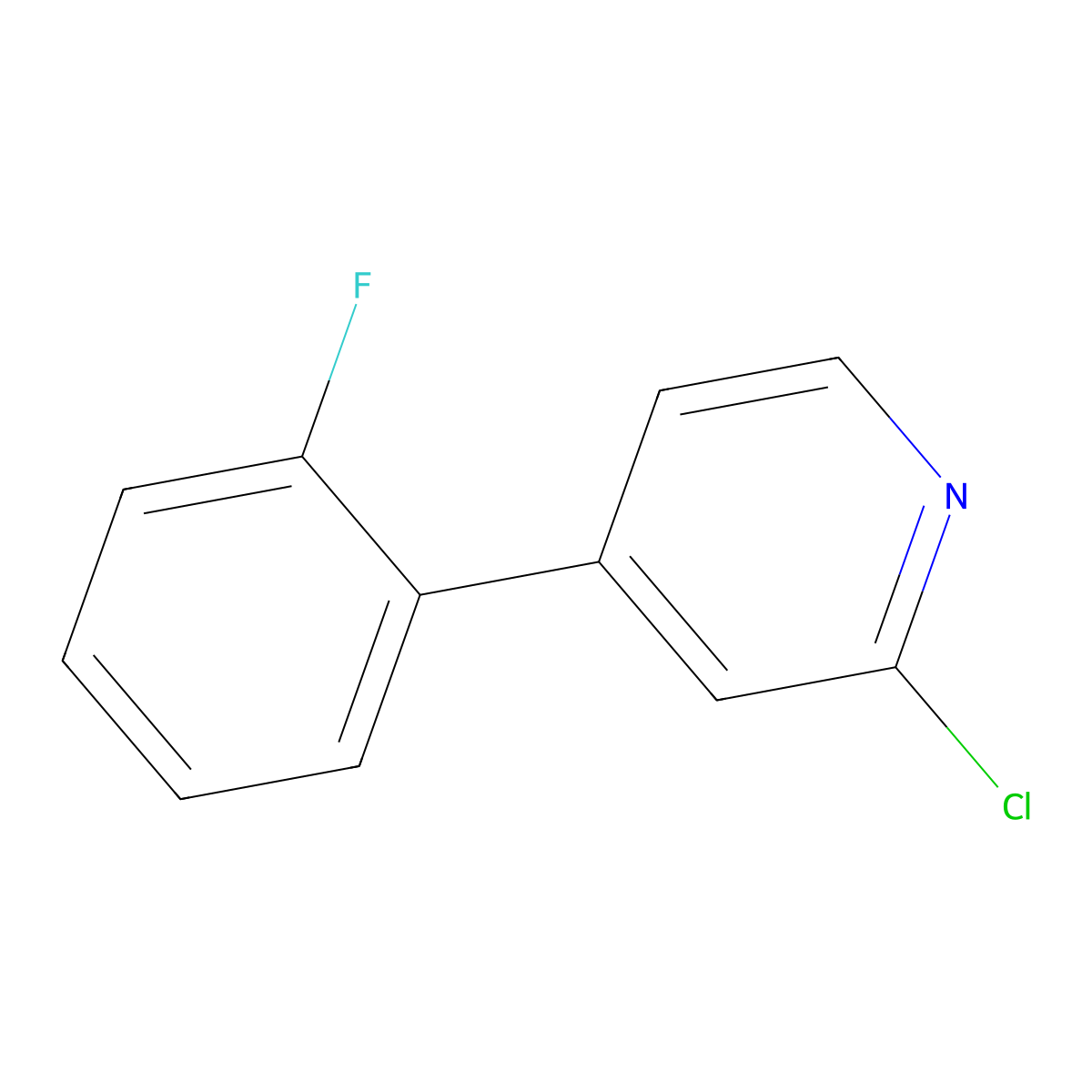 2-Chloro-4-(2-fluorophenyl)pyridine molecular structure, CAS 1214350-25-0