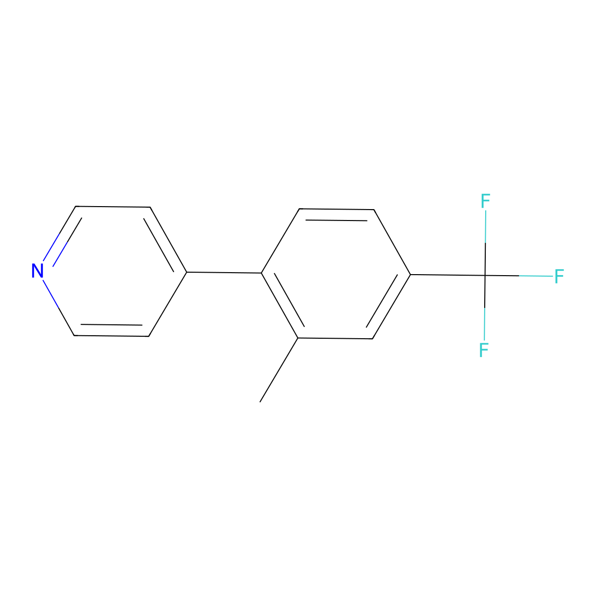 4-[2-Methyl-4-(trifluoromethyl)phenyl]pyridine molecular structure, CAS 1214350-35-2