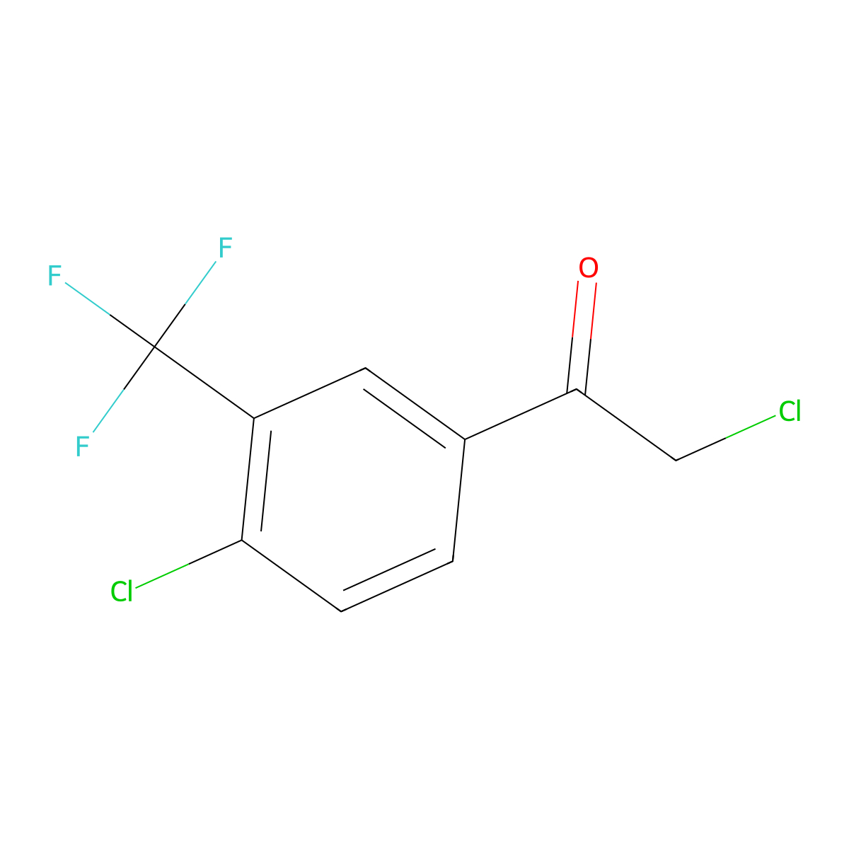 2-Chloro-1-[4-chloro-3-(trifluoromethyl)phenyl]ethan-1-one molecular structure, CAS 1214350-38-5