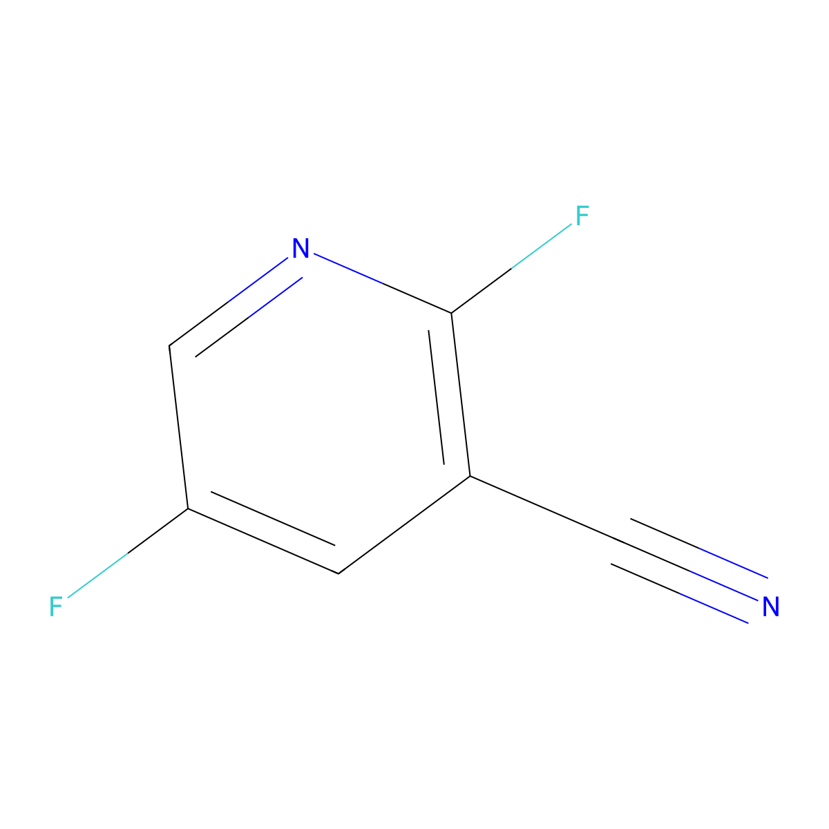 2,5-Difluoronicotinonitrile molecular structure, CAS 1214350-46-5