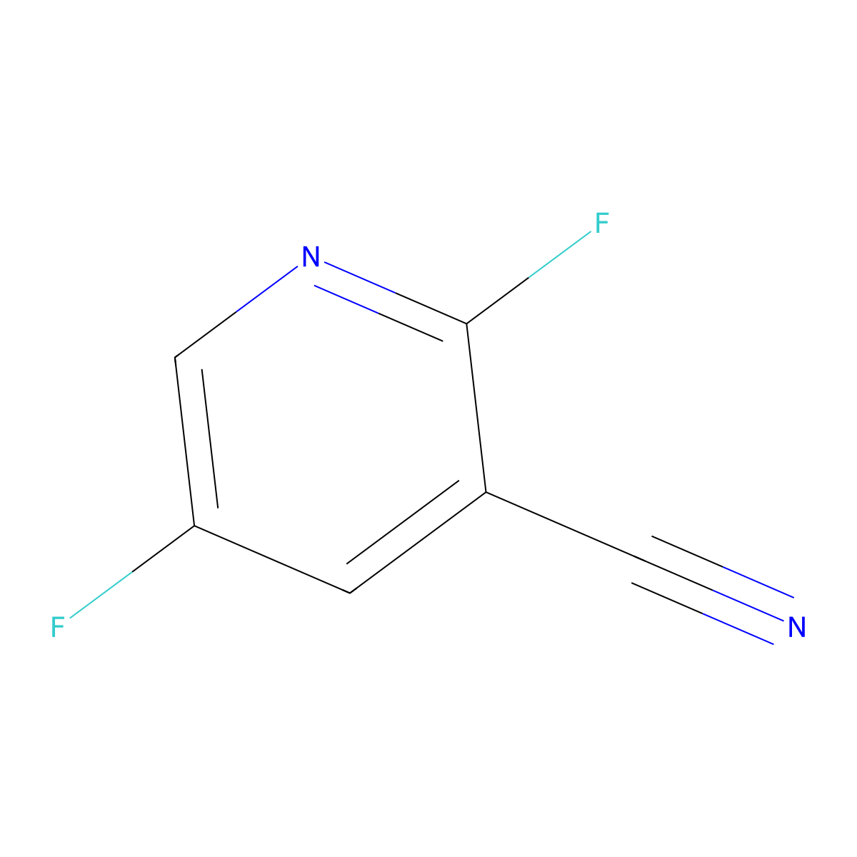 2,5-Difluoronicotinonitrile molecular structure, CAS 1214350-46-5