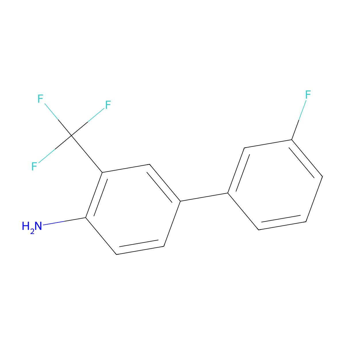 3'-Fluoro-3-(trifluoromethyl)biphenyl-4-amine molecular structure, CAS 1214350-47-6