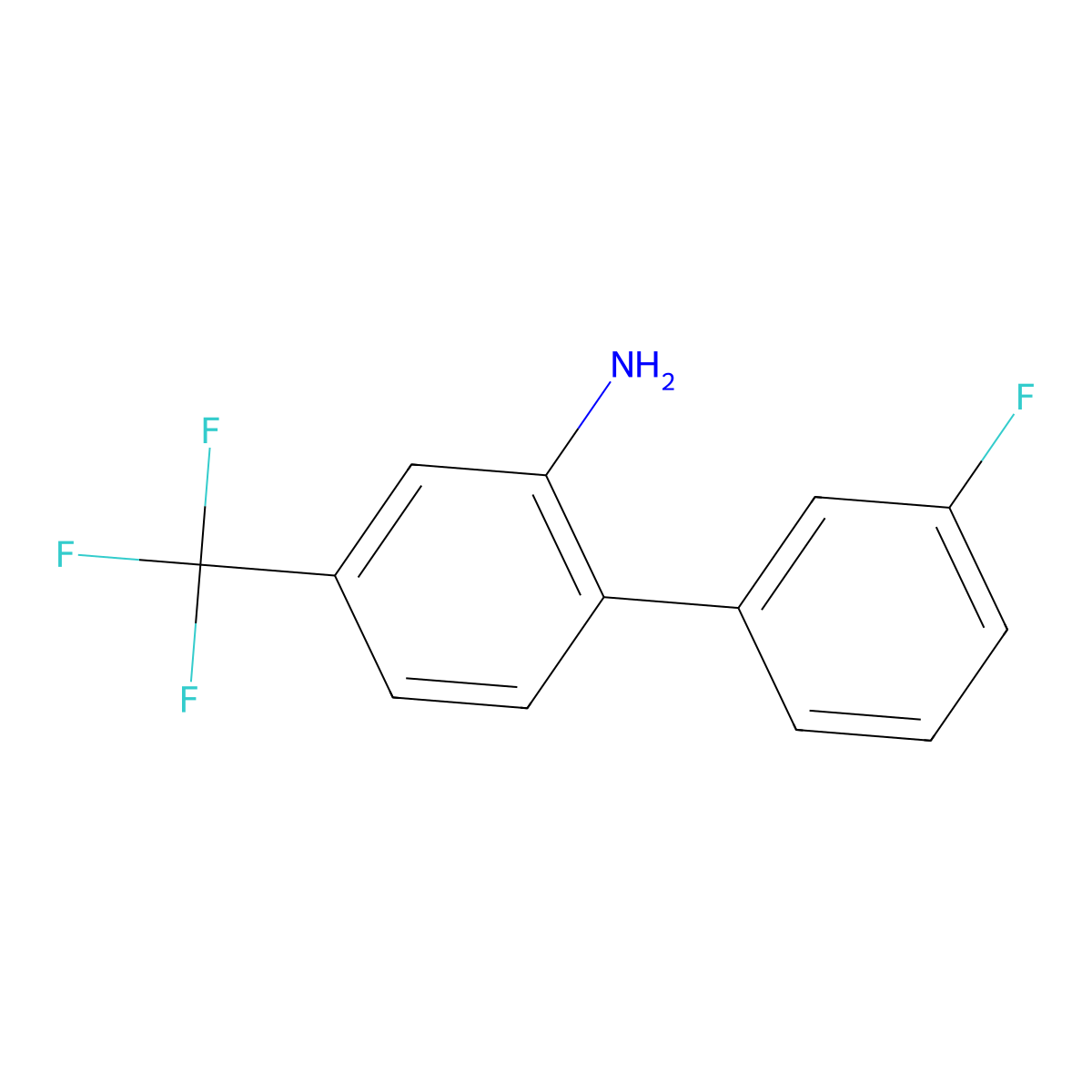 3'-Fluoro-4-(trifluoromethyl)biphenyl-2-amine molecular structure, CAS 1214350-66-9