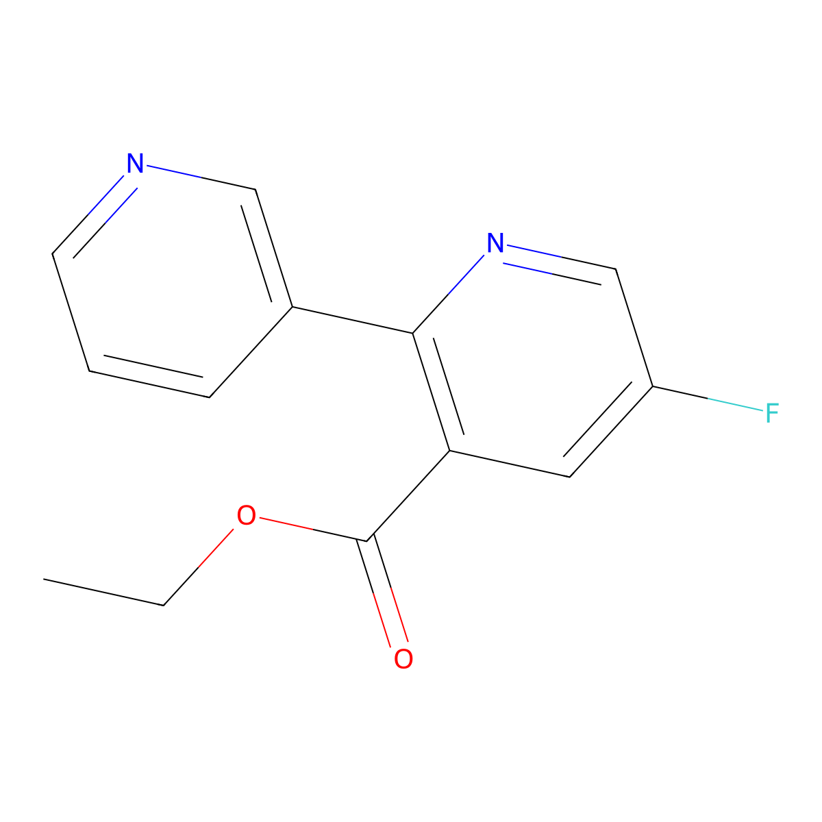 Ethyl 5-fluoro[2,3'-bipyridine]-3-carboxylate molecular structure, CAS 1214350-70-5