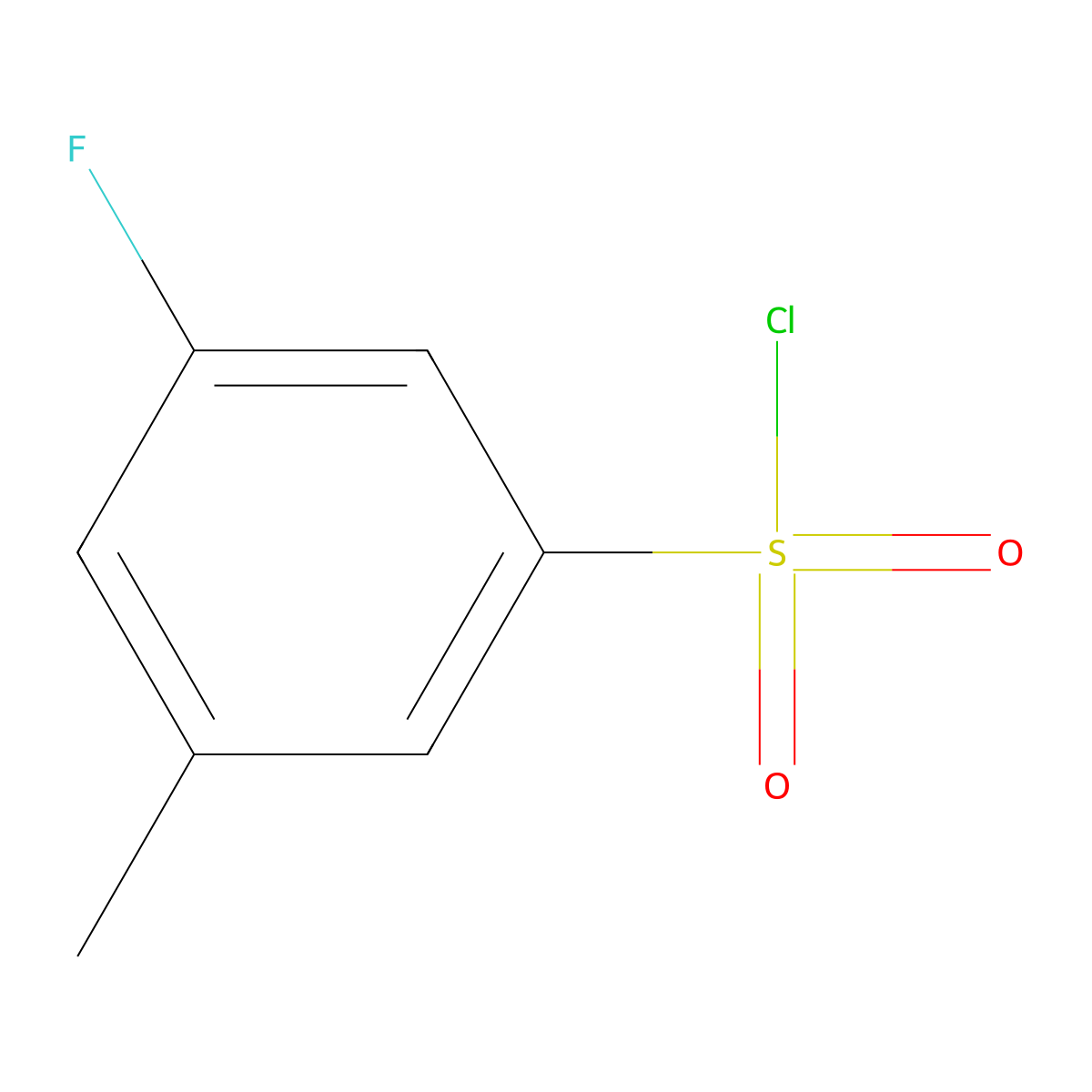 3-Fluoro-5-methylbenzene-1-sulfonyl chloride molecular structure, CAS 1214350-72-7