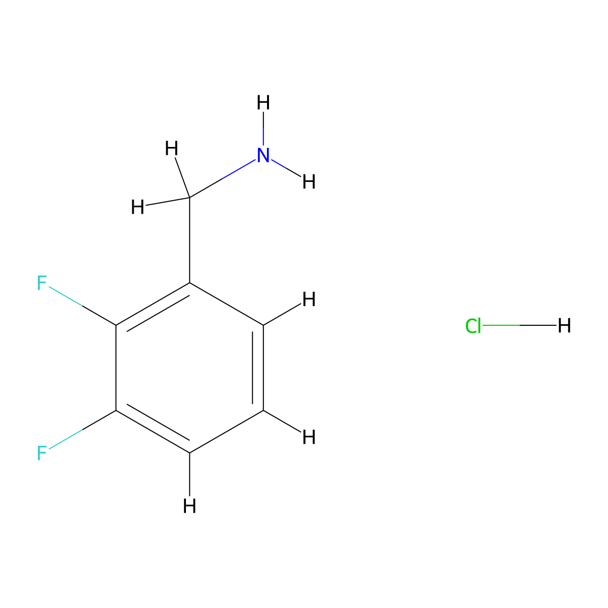 2,3-Difluorobenzylamine HCl molecular structure, CAS 1214350-73-8