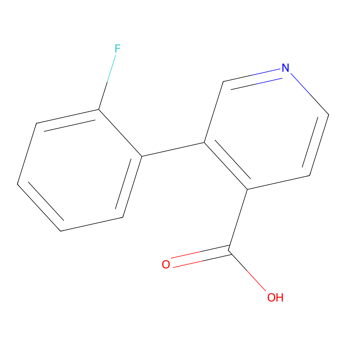 3-(2-Fluorophenyl)pyridine-4-carboxylic acid molecular structure, CAS 1214350-74-9