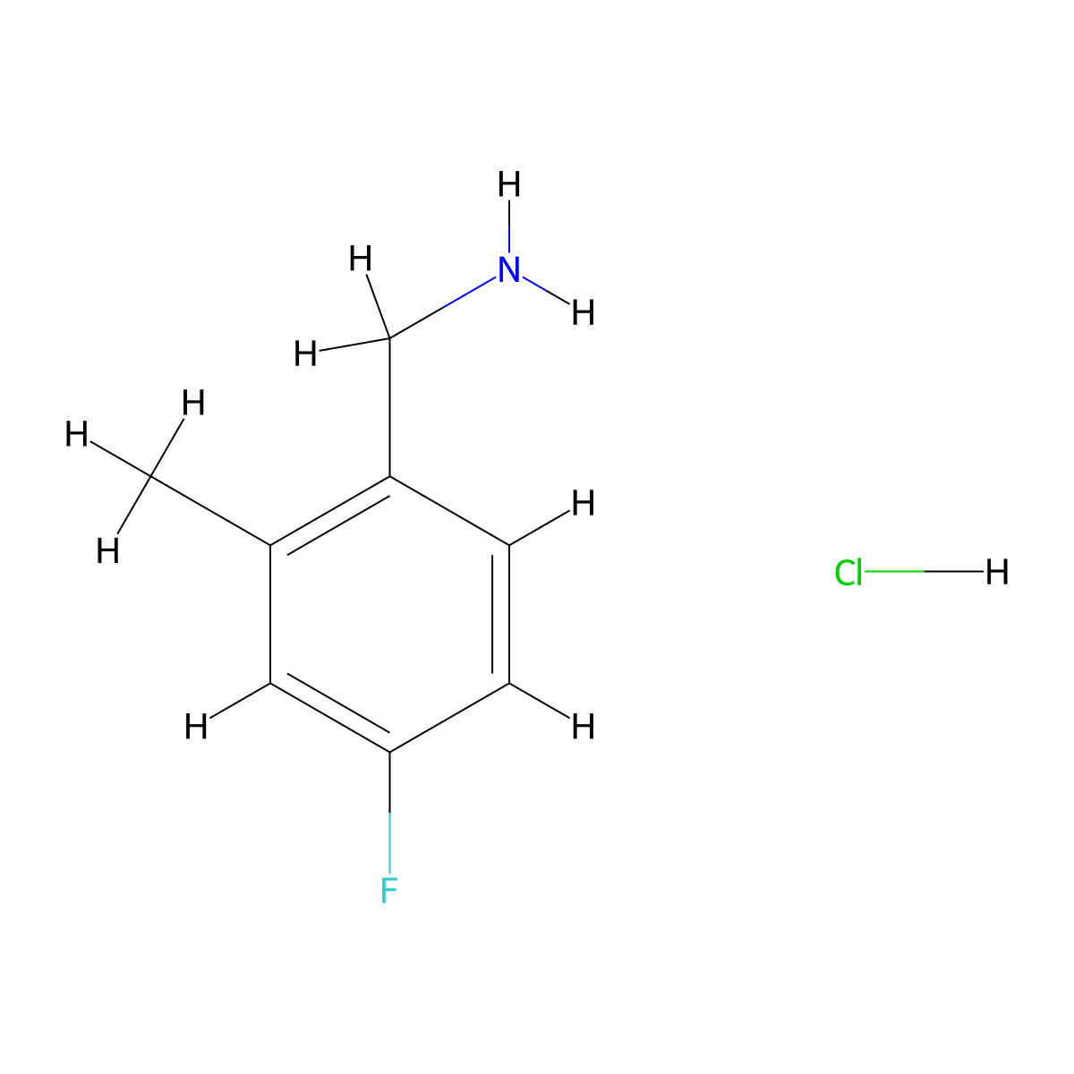 4-Fluoro-2-methylbenzylamine hydrochloride molecular structure, CAS 1214350-82-9