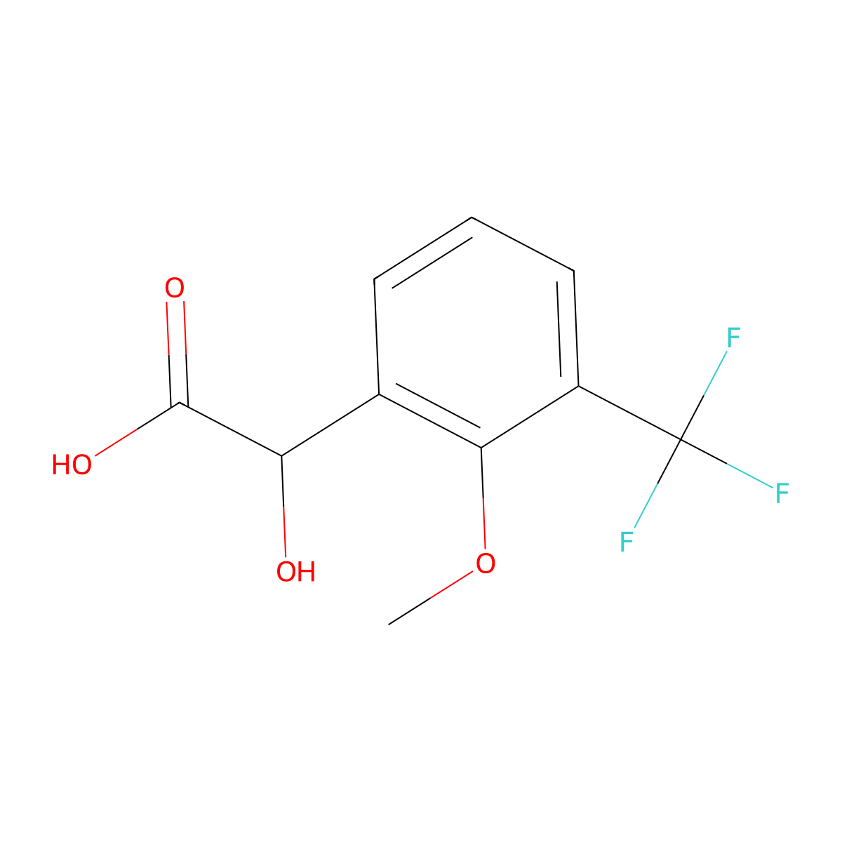 2-Hydroxy-2-[2-methoxy-3-(trifluoromethyl)phenyl]acetic acid molecular structure, CAS 1214350-87-4