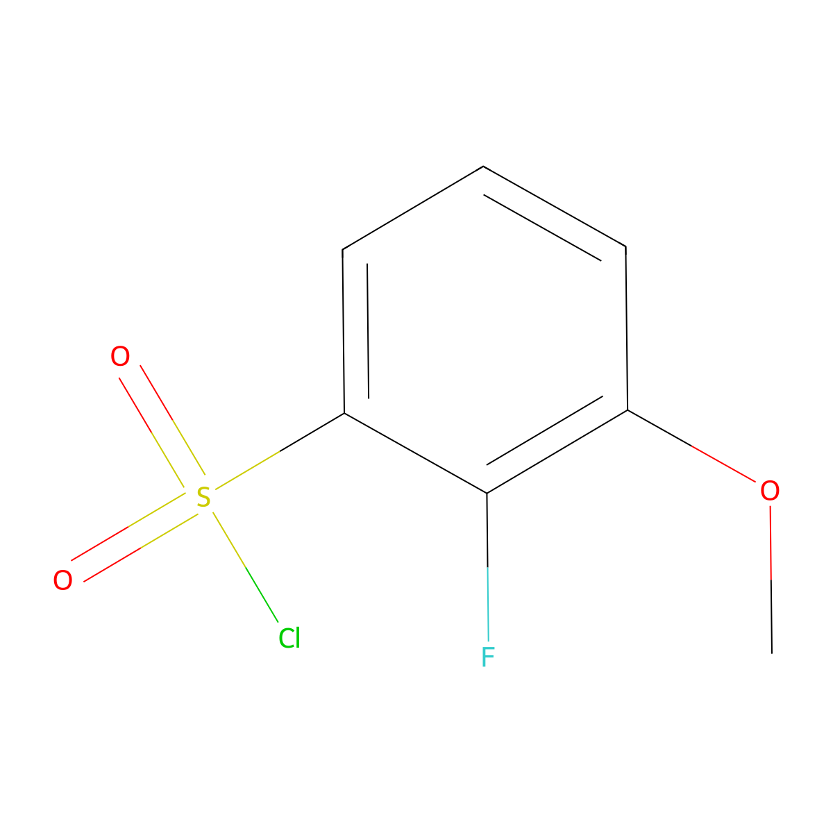 2-Fluoro-3-methoxybenzene-1-sulfonyl chloride molecular structure, CAS 1214350-99-8