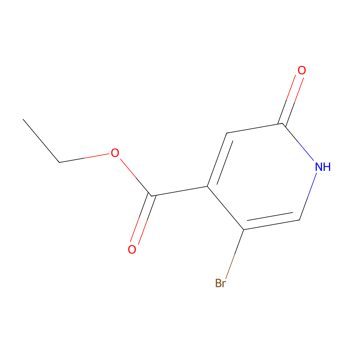 Ethyl 5-bromo-2-hydroxyisonicotinate molecular structure, CAS 1214351-47-9