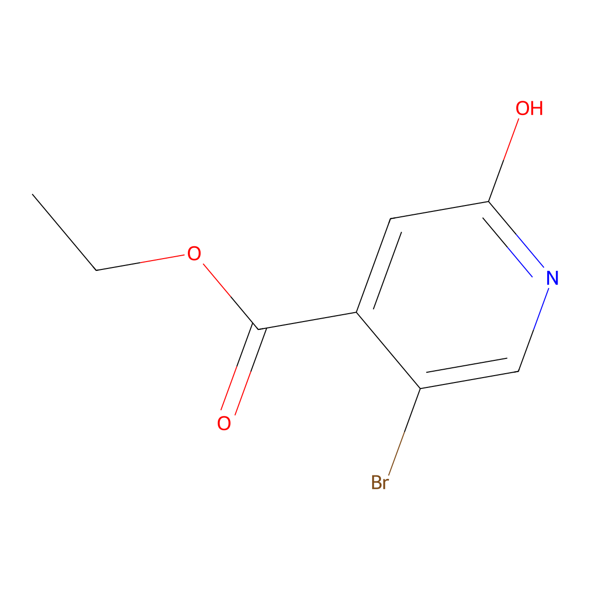 Ethyl 5-bromo-2-hydroxyisonicotinate molecular structure, CAS 1214351-47-9