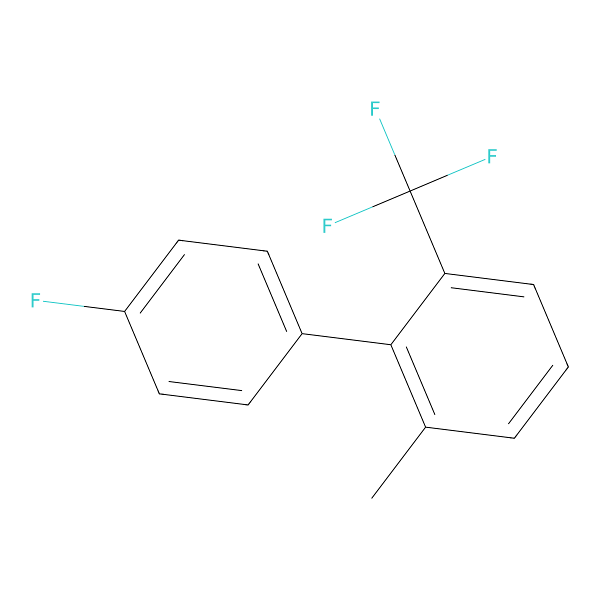 2-(4-Fluorophenyl)-1-methyl-3-(trifluoromethyl)benzene molecular structure, CAS 1214351-48-0