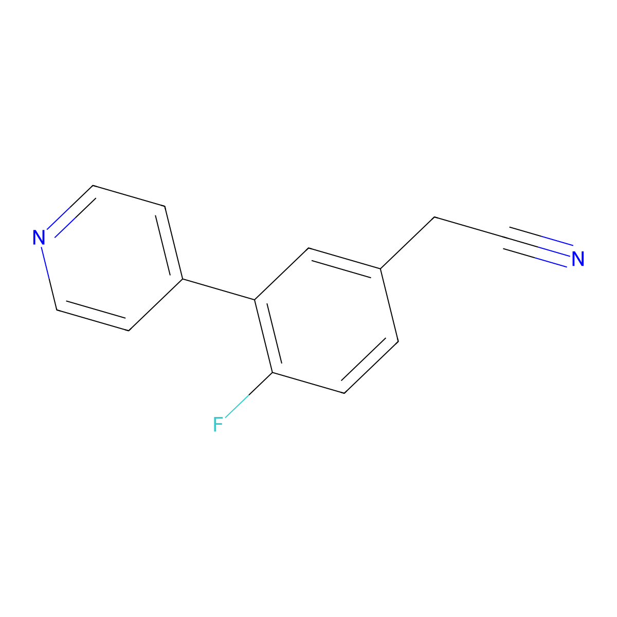 4-Fluoro-3-(4-pyridinyl)benzeneacetonitrile molecular structure, CAS 1214351-60-6