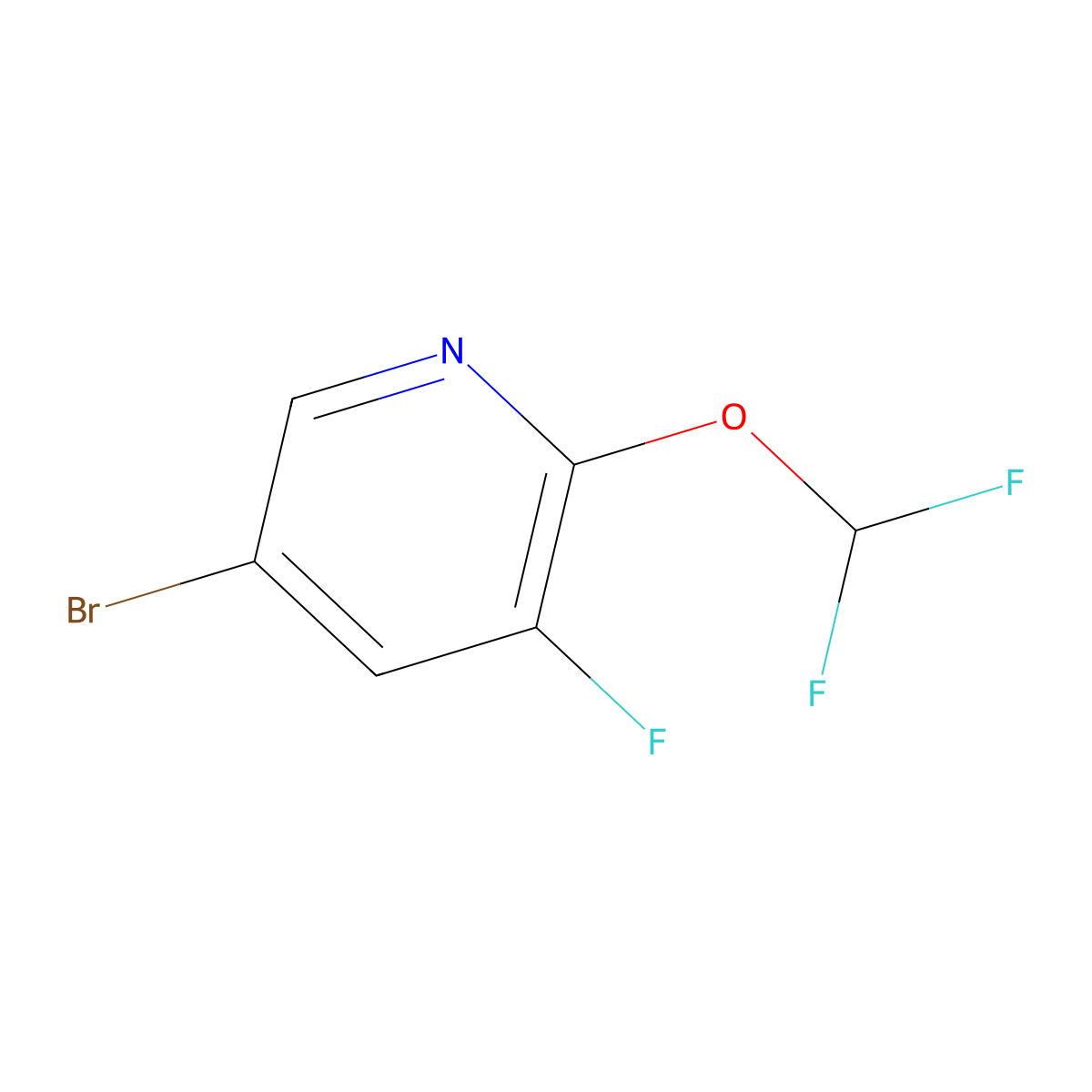 5-Bromo-2-(difluoromethoxy)-3-fluoropyridine molecular structure, CAS 1214351-62-8
