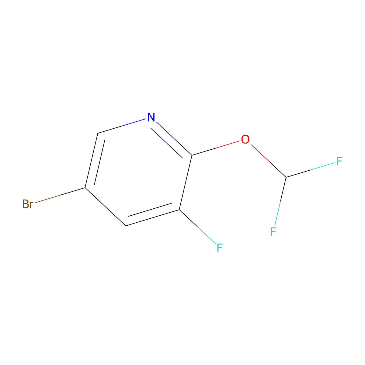 5-Bromo-2-(difluoromethoxy)-3-fluoropyridine molecular structure, CAS 1214351-62-8