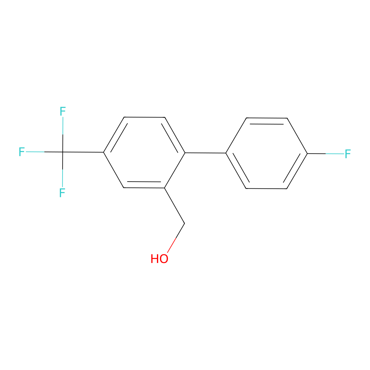 (4'-Fluoro-4-(trifluoromethyl)biphenyl-2-yl)methanol molecular structure, CAS 1214351-64-0