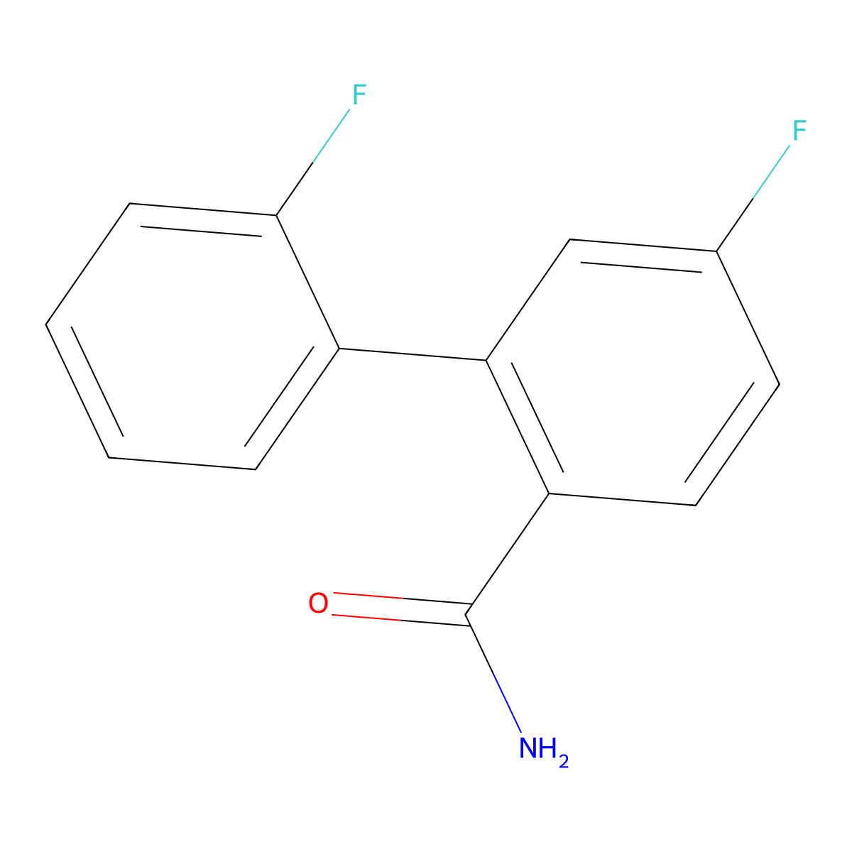 2',5-Difluorobiphenyl-2-carboxamide molecular structure, CAS 1214351-71-9
