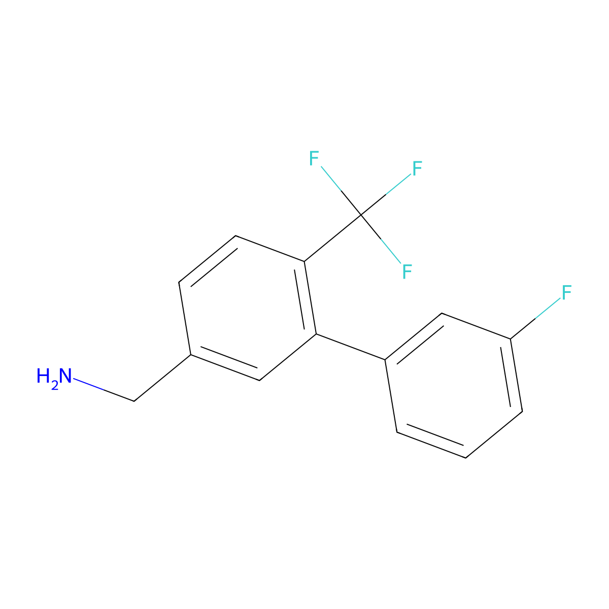[3-(3-Fluorophenyl)-4-(trifluoromethyl)phenyl]methanamine molecular structure, CAS 1214351-76-4
