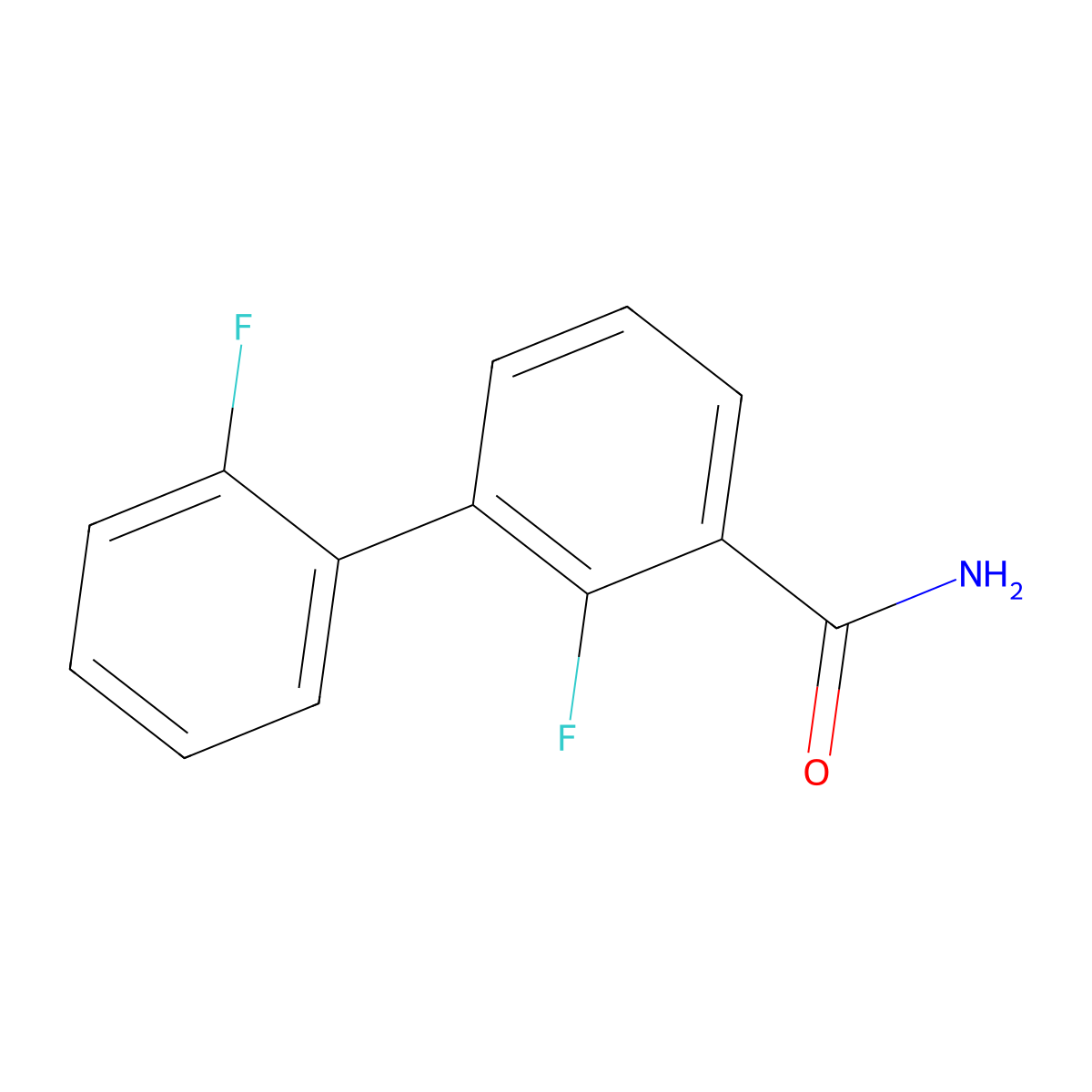 2-Fluoro-3-(2-fluorophenyl)benzamide molecular structure, CAS 1214351-88-8