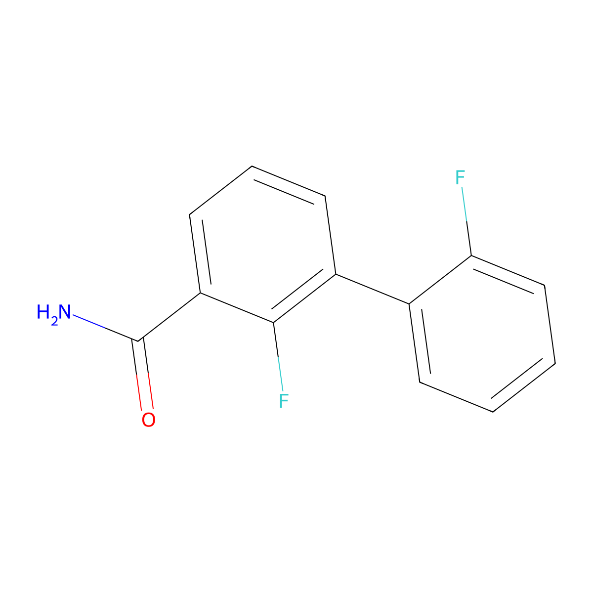 2-Fluoro-3-(2-fluorophenyl)benzamide molecular structure, CAS 1214351-88-8
