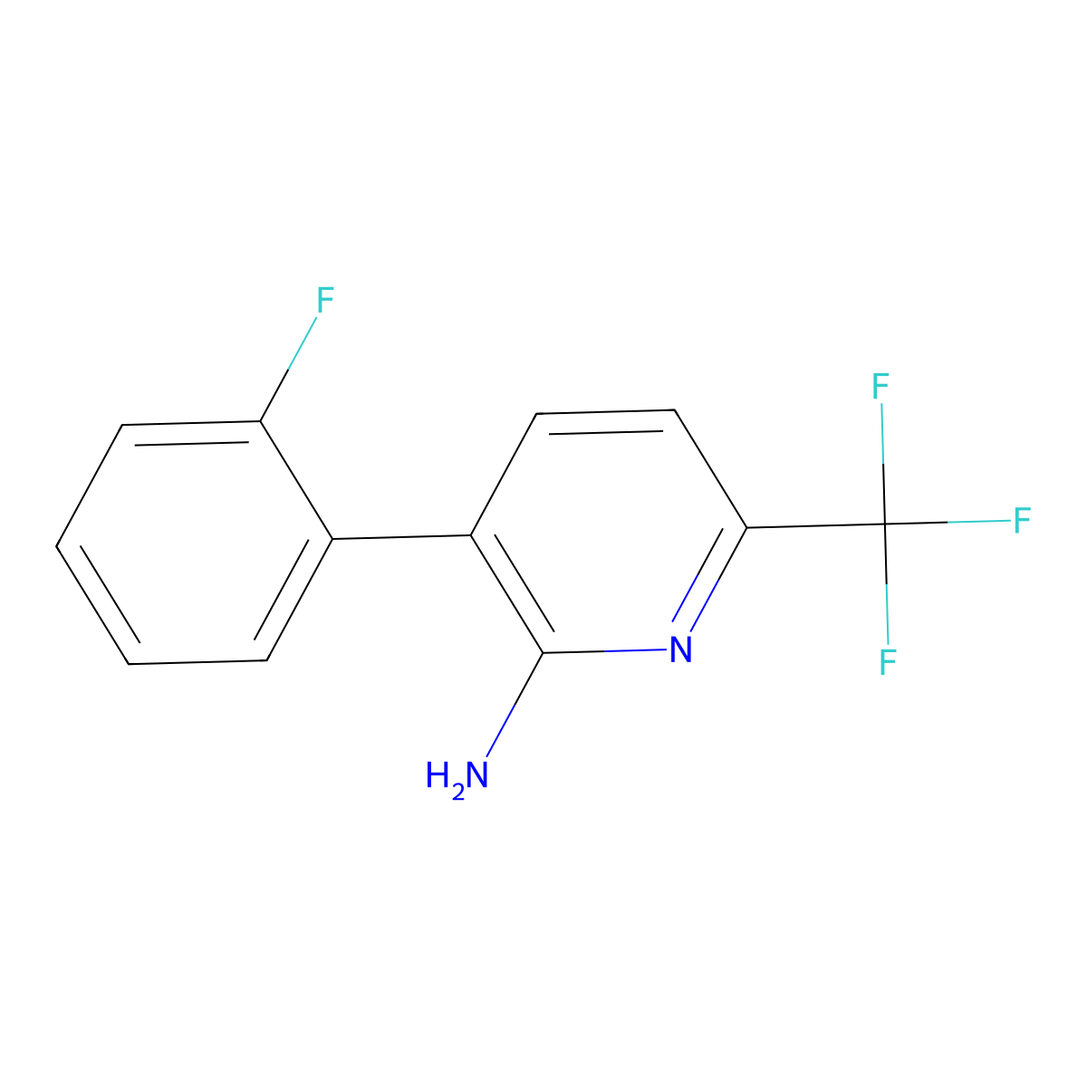 3-(2-Fluorophenyl)-6-(trifluoromethyl)pyridin-2-amine molecular structure, CAS 1214351-95-7